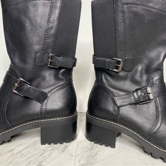 Naturalizer Talon Black Leather Buckle Boot 7W - Picture 8 of 14